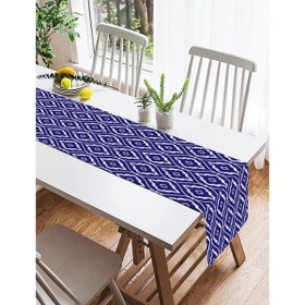 Resim Modern Mavi Etnik Motifli Dijital Baskılı Özel Tasarım Süet Runner 