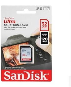 Resim SanDisk 32GB Ultra SDHC UHS-I Memory Card - 90MB/s, C10, U1, Full HD, SD Card - SDSDUNR-032G-GN6IN 