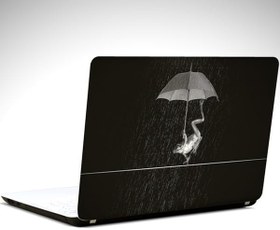 Resim Şemsiyeli Kurbağa Laptop Sticker 13 Inch (34X24Cm) 