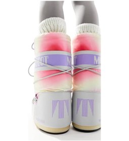 Resim Moon Boot Mb Icon Tie Dye Glacier Gray Snowboot Mor Kırmızı Sarı Batik Kadın Uzun Bot Gri Gri 