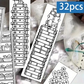 Resim 32 adet TLENPO Kitap İşareti - Renkli Kitap İşareti Tasarımlı Kitap İşaretleri, Okuma, Günlük Tutma ve Sınıf Düzenleme İçin Tekrarlanmayan Kitap İşaretleri - Kitap Severler, Öğrenciler, Öğretmenler ve Okurlar İçin Mükemmel Hediye, Kitap Severleri Hediye 