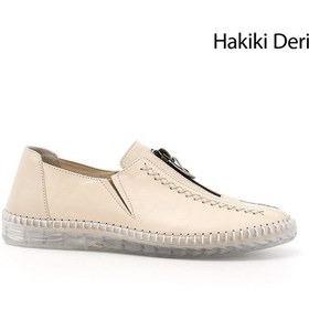 Resim Gönderi R Bej Hakiki Deri Comfort Ayakkabı Bej 