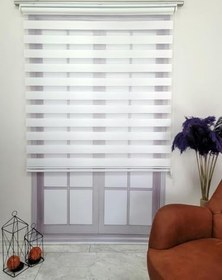 Resim BBB Düz Renk Stor Zebra Perde Sert Plastik Kasalı 110x260 Beyaz 