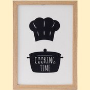 Resim Özverler Cooking Time Ahşap Çerçeveli Tablo - Beyaz - 25x35 cm 
