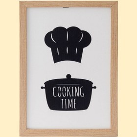 Resim Özverler Cooking Time Ahşap Çerçeveli Tablo - Beyaz - 25x35 cm 