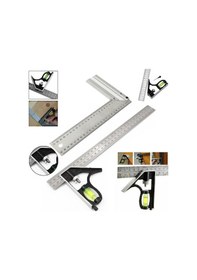 Resim Kombine Metrik Gönye Alüminyum Su Terazili 2'li Set 300 MM Ce028 