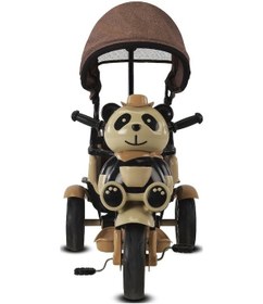 Resim BabyHope 127 Little Panda Ebeveyn Kontrollü Tenteli Müzikli Tricycle Üç Teker Bisiklet -kırmızı/siyah 