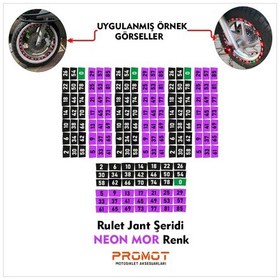 Resim Rulet Jant Şeridi Neon Mor Renk 