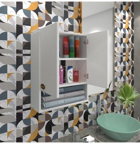 Resim Kenzlife Banyo Ecza Dolabı Bakuninmdf Byz 60 40 20 % 100 Mdf Full Mdf Mutfak M Üst Arkalıklı Alt Arkalıksız Çok Renkli 