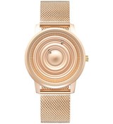Resim Eutour E041 40mm Paslanmaz Çelik Standlı Erkek Manyetik Kuvars Saat Rose Gold Çok Renkli 