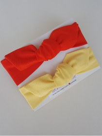 Resim swan butik Kız Bebek Çocuk Bandana Toka Seti 2'li (SAÇ BANDI NAR ÇİÇEĞİ, SARI) 