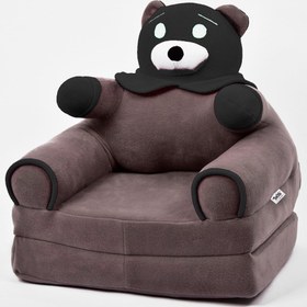 Resim Beibons Anti Bakteriyel Portatif Katlanabilir Sünger Çocuk Koltuğu - Panda, Ayıcık Koltuk Gri Siyah 