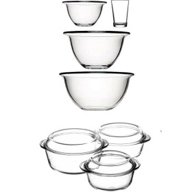 Resim Paşabahçe Arda Türkmen Hazırlık Seti ve Borcam Tencere Seti Şeffaf Cam Malzeme ile 