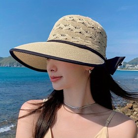 Resim Kadınlar için Yeni Moda Balıkçı Şapkası, Yaz Kore Stili Açık Geniş Kenar Güneş Şapkası, Çok Yönlü Güneş Şapkası 