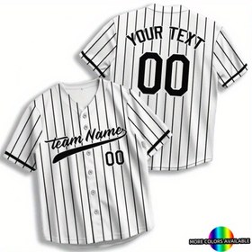 Resim Yaratıcı Desen Baskıları ve Düğmelerle Özel Erkek Beyzbol Formaları, S-3XL Bedenlerde Mevcuttur. İsim ve Numara ile Kişiselleştirilmiş, Nefes Alabilen V-Yaka Kısa Kollu Formalar, Eğitim, Yarışmalar ve Beyzbol Hayranları İçin Hediye Olarak Mükemmeldir. 