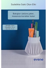 Resim Kalemlik Masa Kalemliği Organizer Kalemlik Beyaz Renk Model 83 Çok Renkli 