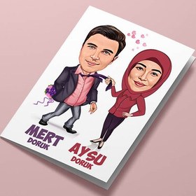 Resim Hiçbir Yere Bırakmam Karikatürlü Tebrik Kartı 