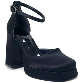 Resim Beety 725 24ka Kadın Abiye Ayakkabı - Siyah Saten-siyah Saten Siyah 