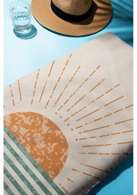 Resim Dijital Baskı Plaj Deniz Havlusu Soyut Güneş Desenli Peştamal Hvl0153 Renkli 