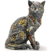 Resim Steampunk Polyester Kedi Figürü ALK2455 