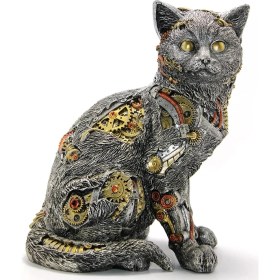Resim Steampunk Polyester Kedi Figürü ALK2455 