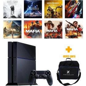 Resim Sony PlayStation 4 Standart 500GB + 8 Dijital Oyun + Tek Kol + ConsoleX Çanta (Yenilenmiş) 