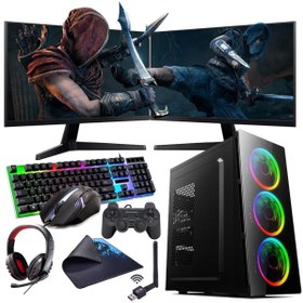 Resim ROGAME I5 10400F 16GB 240SSD 1TB HDD 4GB RX550 Çift 24" Monitörlü (Gaming SET) 