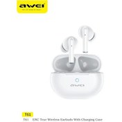 Resim Beyaz Awei T61 Kablosuz Bluetooth 5.3 Kulaklık Spor Gürültü Azaltma Enc Kulaklıklar İle 4 Mic Tws Kulakiçi 300mah Uzun Bekleme 