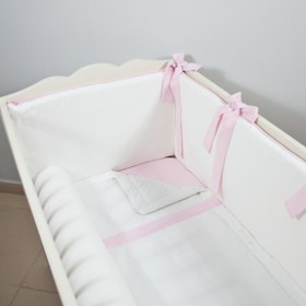 Resim Ekru - Pembe Bebek Uyku Seti - Sosis Bumper / 80x130 