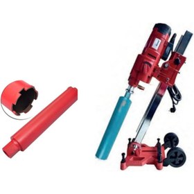 Resim Mercure Mc-7550-A Açılı Sehbalı Karot Makinası+Akdeniz Karot Ucu 60*552 Mm 