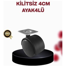Resim Techmrt 4 Cm Döner Ayak Kilitsiz 4 Adet Mobilya Ve Sehpa Ayağı 
