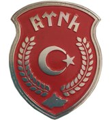 Resim IŞIK Cüzdan Rozeti Türk Yazılı Bozkurt Kırmızı Renk Yapıştırmalı 