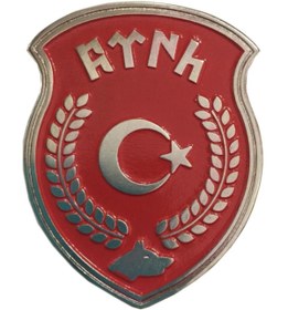 Resim IŞIK Cüzdan Rozeti Türk Yazılı Bozkurt Kırmızı Renk Yapıştırmalı 
