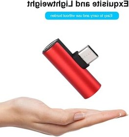 Resim Shipenophy Şarj Dinleme Dönüştürücü, Tip C Dönüştürücü Hafif Çift Tip C Dönüştürücü Şarj Dinleme için (kırmızı) 