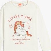 Resim Kız Bebek Unicorn Tişört Uzun Kollu Bisiklet Yaka Pamuklu 