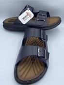 Resim Gezer Çift Tokalı Erkek Masaj Tabanlı Anatomik Terlik Lacivert 001 