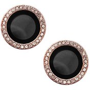 Resim Cep prime Iphone 14 Plus Kenar Kısımları Taş Tasarımlı Tam Kalıp Şık Kamera Lens Koruyucurosegold 