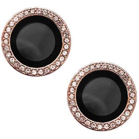 Resim Cep prime Iphone 14 Plus Kenar Kısımları Taş Tasarımlı Tam Kalıp Şık Kamera Lens Koruyucurosegold 