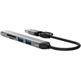 Resim ScHitec 5'i 1 Arada USB A Ve Type-C To USB A 3.01 TF SD Çoklayıcı HUB Adaptör ScHitec