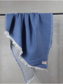 Resim Hazel Coral 3 Katlı Müslin Bebek Örtüsü & Battaniyesi Mavi 