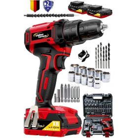 Resim Lieber German V-Tec 1200 Li-Ion Darbeli Çift Akülü Sarjlı Vidalama Matkap 