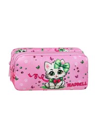 Resim Waddell Pembe Kedi Desenli 2 Cepli Kalem Kutusu,kalemlik 