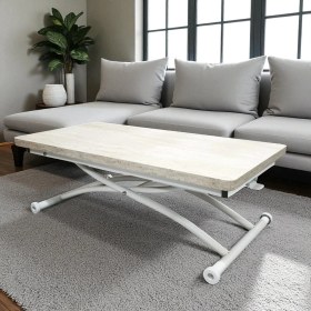 Resim Juppo Üst Tabla Mdf Traverten Oval Köşe Alt Ayak Metal 