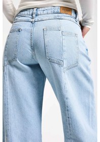 Resim Itsbasic Kadın Ice 2s6-3 Barrel Mid Rise Fit Orta Bel Denim Jean Buz Mavi 