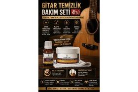 Resim Terlans Gitar Temizlik Bakım Seti 4'lü Gövde Klavye Temizleyici Parlatıcı Vaks & Tel Yağlayıcı 