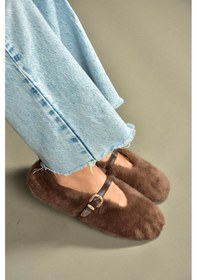 Resim Fox Shoes V820105504 Kahverengi Peluş Günlük Düz Kadın Babet Kahverengi 