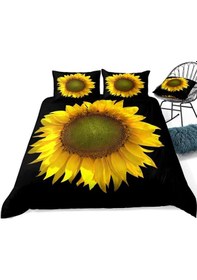 Resim Ayçiçek Tek Kişilik 3 Parça Saten & Pamuk Nevresim Takımı 