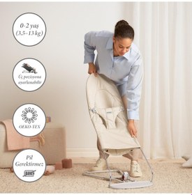 Resim Babybjörn 2'li Set Balance Soft Woven Jersey Üçlü Kumaş Ana Kucağı & Kanguru Mini 3d Jersey Light Beige 