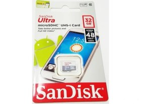 Resim Sandisk Ultra 32GB 100mb/s MicroSDXC Hafıza Kartı 