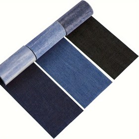 Resim 3 Rulo Jean Ütüleme Yamaları, 8 X 50 Cm Onarım Yamaları, Giyim, Kendinden Yapışkanlı Ütüleme Yamaları, DIY Delik Yamaları (Koyu Mavi, Açık Mavi, Siyah) 